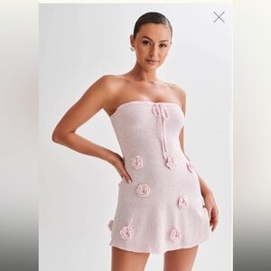 Meshki Connelly Strapless Knit Mini Dress Fairy Floss Pink Size Medium